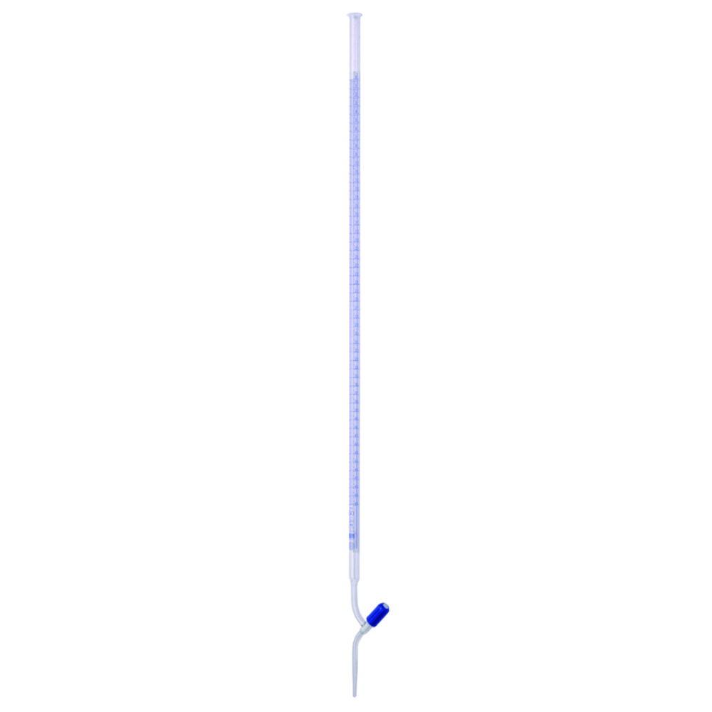 Hirschmann Laborgeräte Burette – DURAN Glass, Class A, 50:0,1 ml, Blue Graduation, with PTFE Stopcock
