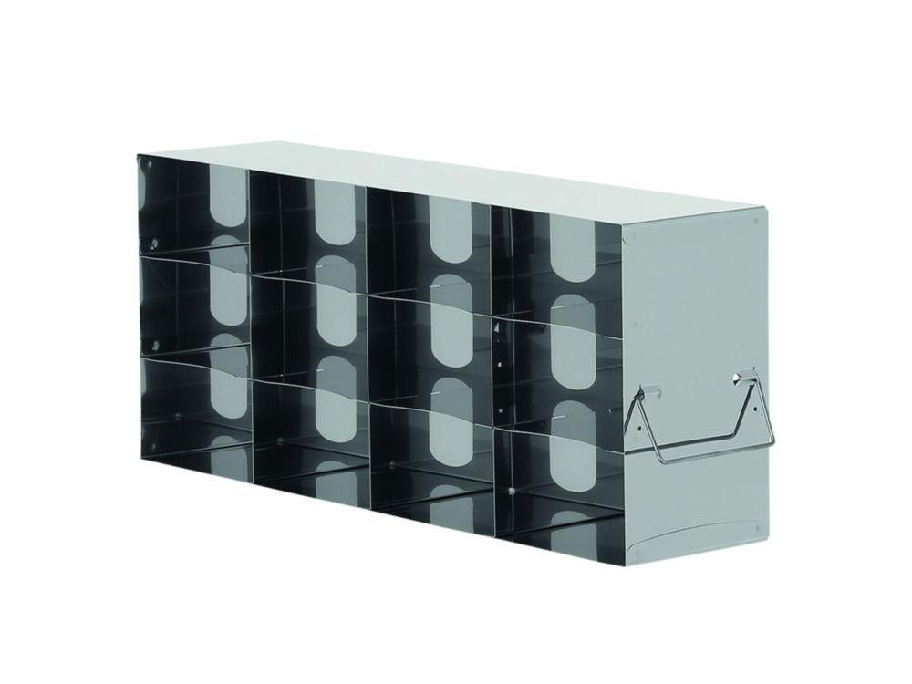 Standard rack for upright freezer for (hxd) 4x5 = 20 boxes 75mm high, stainless steel, dimensions (hxdxw) 328x702x139mm