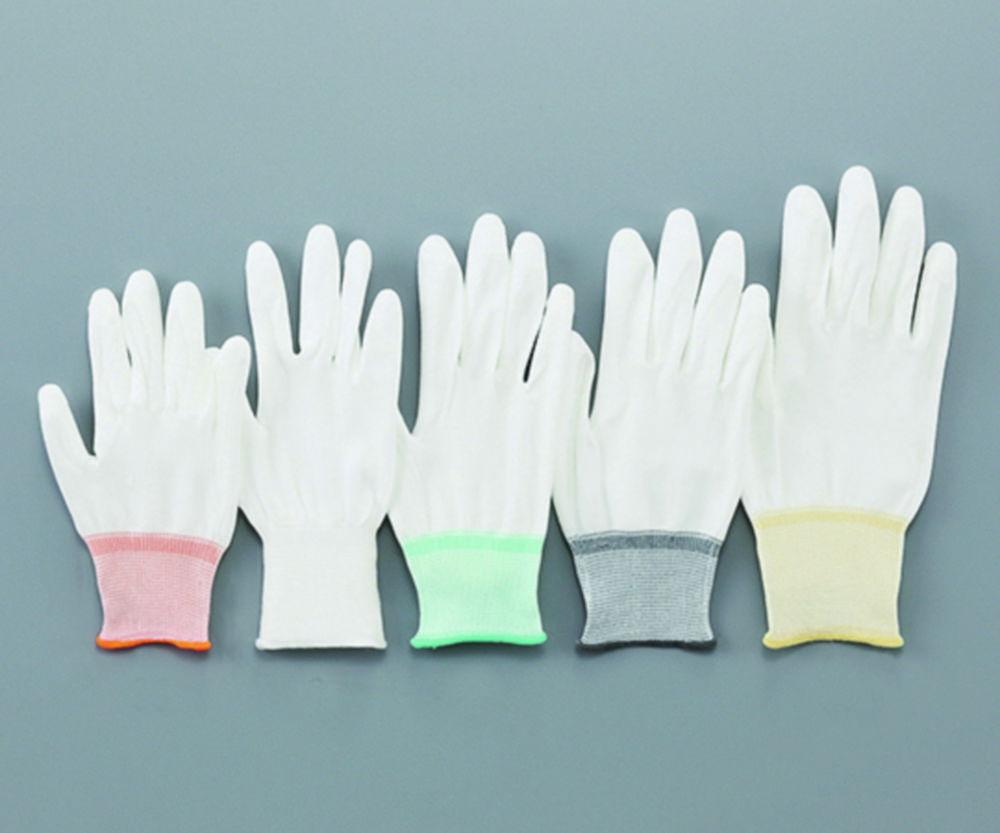 As One ASPURE Gloves, Polyester, Size M, PU-Coated Palm, High Grip, Pack of 10 Pairs