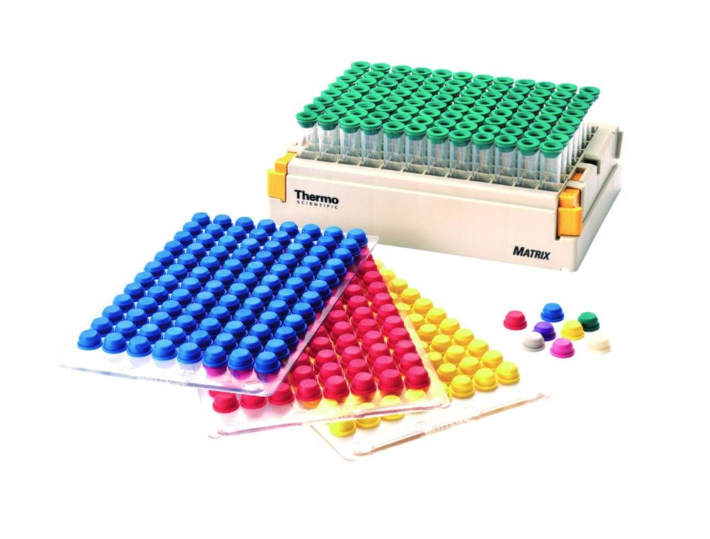 Thermo Matrix SepraSeal Closure Mats, Pierceable, Red, Sterile (Pack of 10 Mats of 96 Caps)