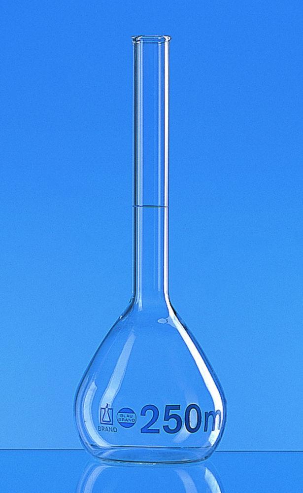 BRAND BLAUBRAND Volumetric Flask, Class A, DE-M, 500 ml, Boro 3.3, Flared Edge, Single Certificate​

