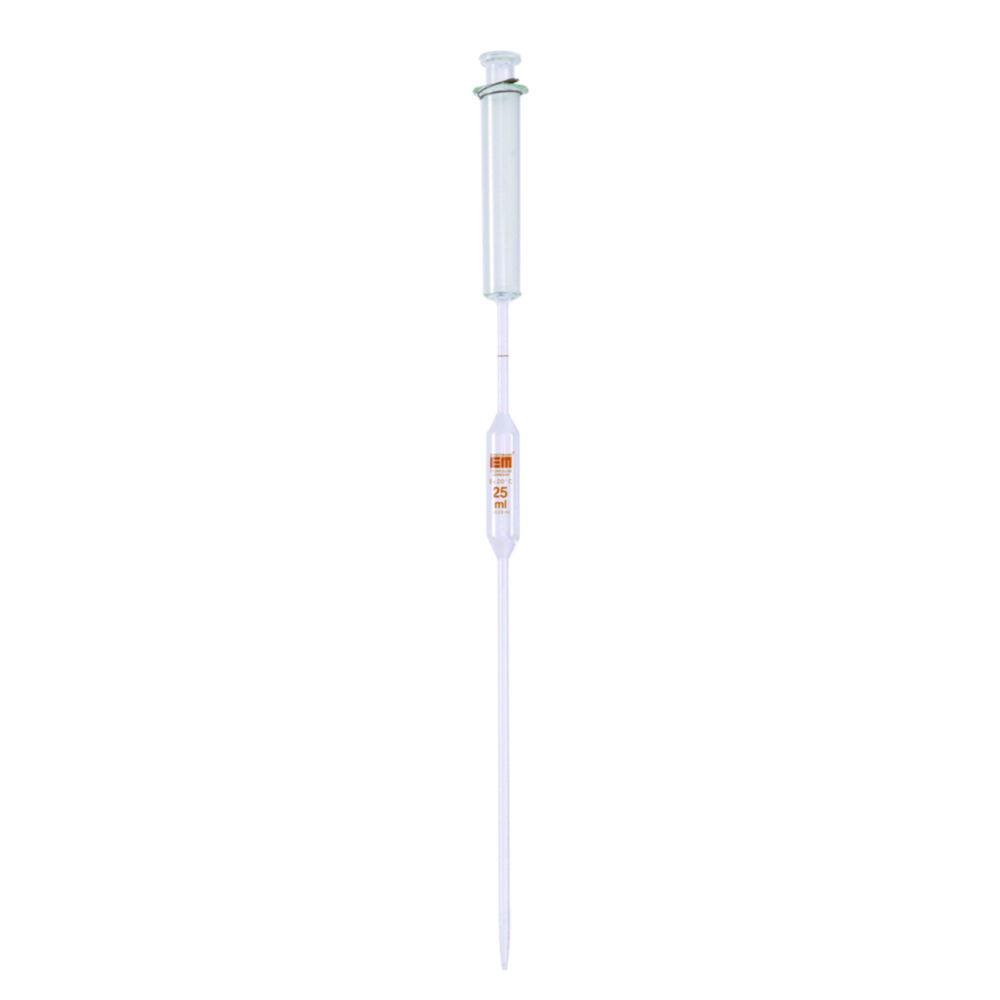 Hirschmann Volumetric Pipette 15 ml with Piston, Amber Graduation