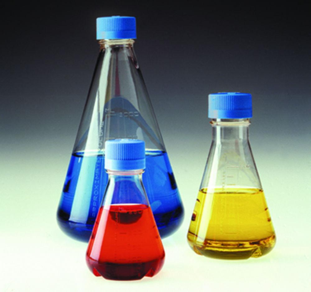 Thermo Nalgene Baffled Flask 125 mL PETG Sterile with Venting Screw Cap Pack of 24