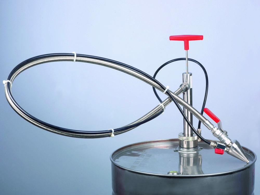Bürkle Barrel Pump, Stainless Steel, 570 mm with Flexible Discharge Hose and Stopcock, Gas-tight