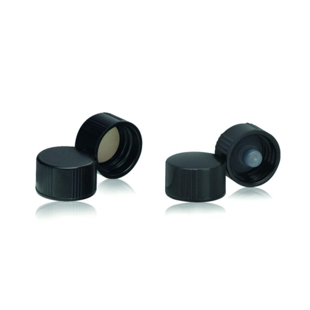 DWK Wheaton Black Phenolic Screw Caps 15-425 with Rubber Liner, White, Pack of 200 (240209)

