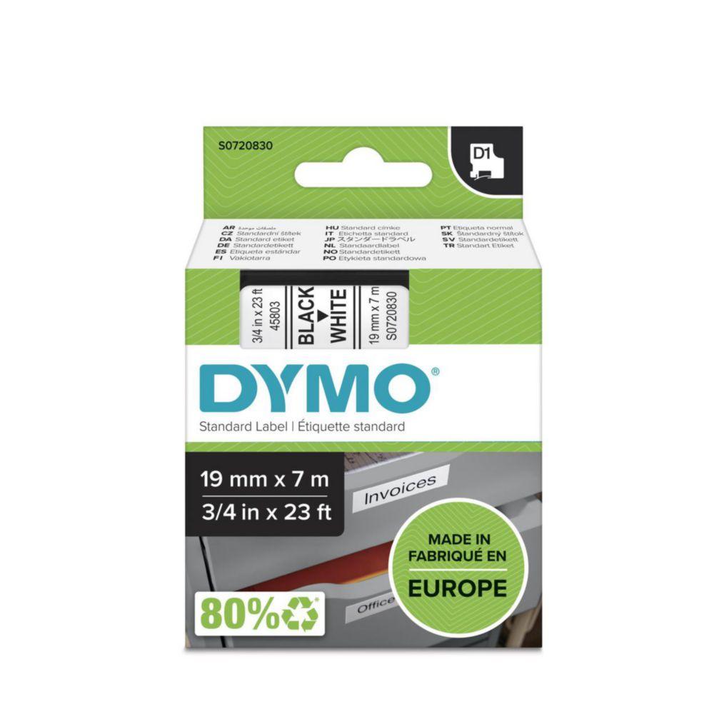 Dymo D1-Tape, 19mm x 7m Black on White

