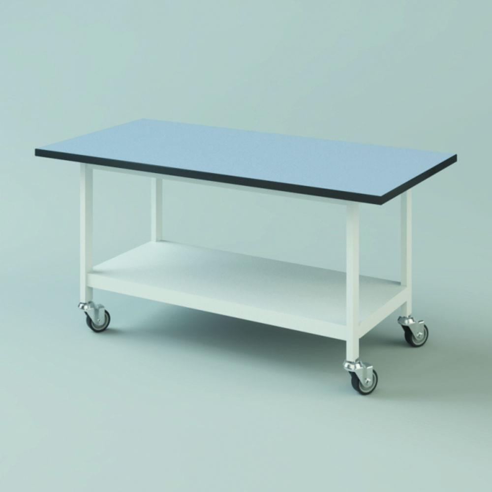 Heavy-duty table, TopResist 1200x750x750mm, sit working height w. table plate, 1 shelf