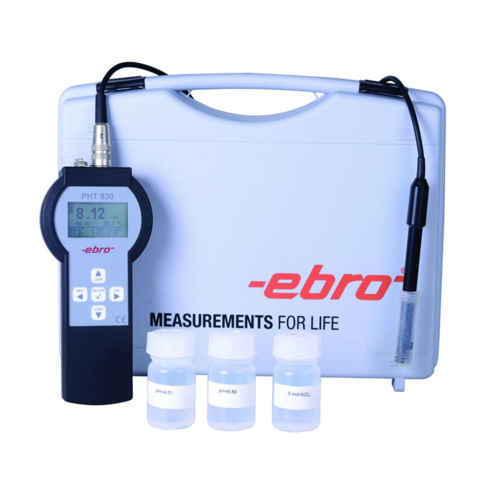 Xylem Ebro pH Meter PHT 830 Set 1 with Plastic Electrode, including Case, pH 0-14, IP65