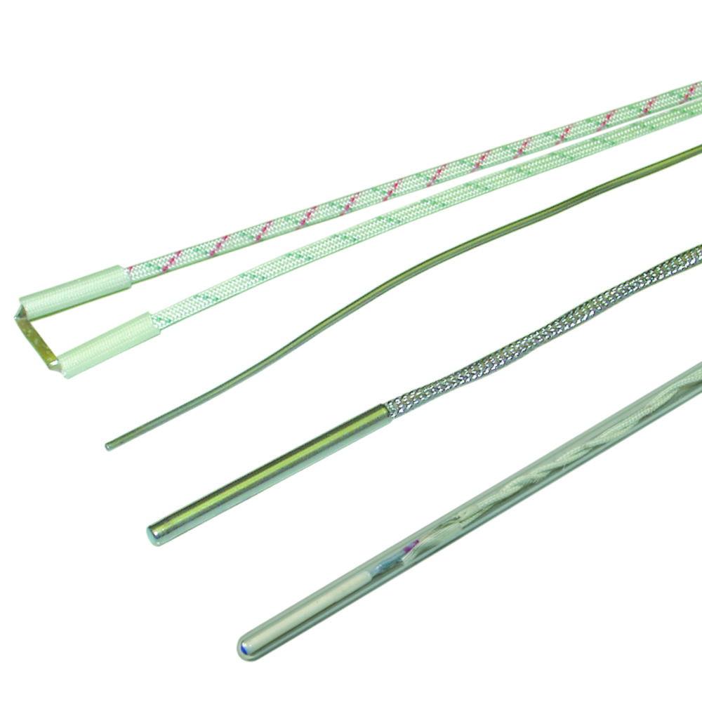 ISOHEAT Temperature Sensor KM-TPG Pt100 in Glass Tube V2A, up to 250°C, 6x400mm, with Plug