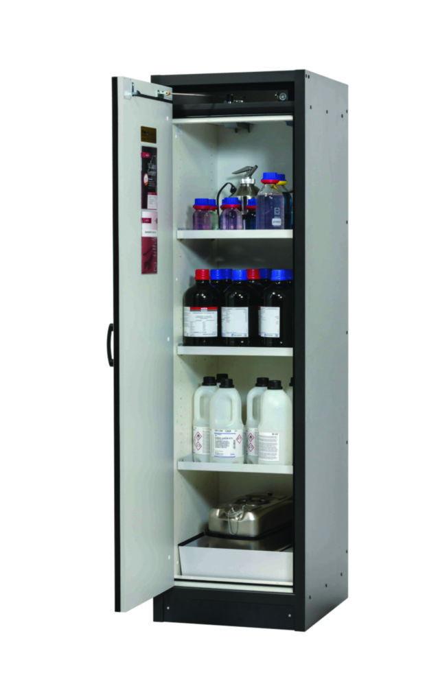 Asecos Safety Cabinet Q-Classic-30 WD 564 x 620 x 1947 mm (WxDxH), Swing Door Grey RAL 7035, 3 Shelves