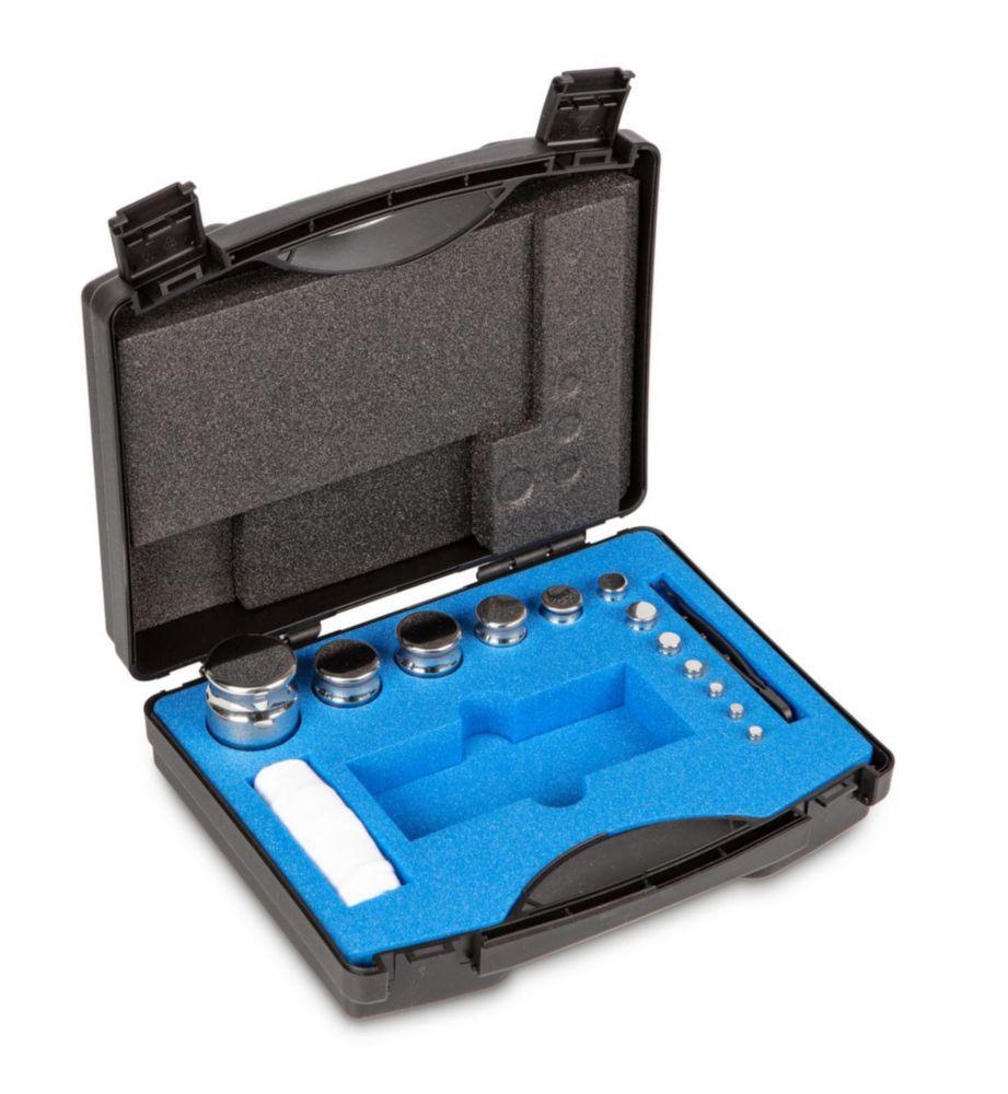 Kern Weight Kit E2, 1 g – 500 g, Stainless Steel Buffed, Compact Form, Plastic Case, Including Glove, Tweezers, and Dust Brush

