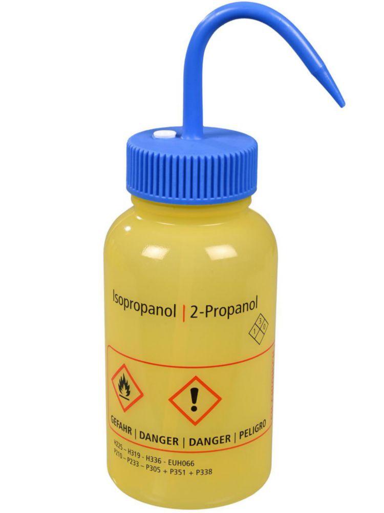 Bürkle LeakProof Wash Bottle 500 ml LDPE, "Isopropanol" Print on German, English and French