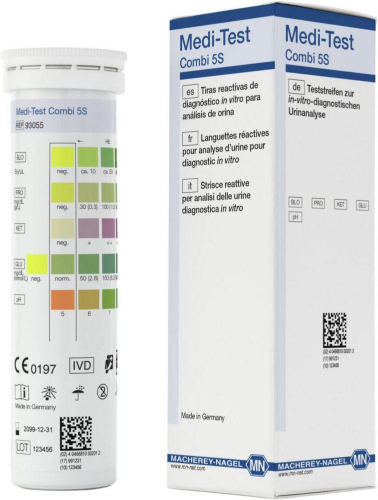 Macherey-Nagel MEDI-TEST Combi 5 S Urine Test Strips Pack of 50 Strips

