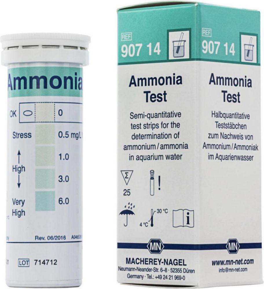 Macherey-Nagel Ammonia Test, Fast Detection 0-0.5-1-3-6 mg/L NH4+, Pack of 25


