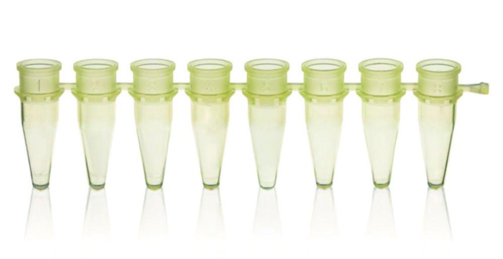 BRAND 8-PCR Tube Strips 0.2ml Yellow Without Caps, Pack of 125

