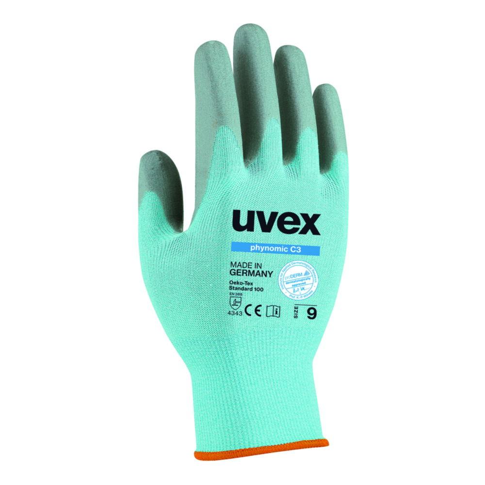 Uvex Phynomic C3 Cut-Protection Gloves, Size 11, Sky Blue, Aqua-Polymer Foam Coating, Pair

