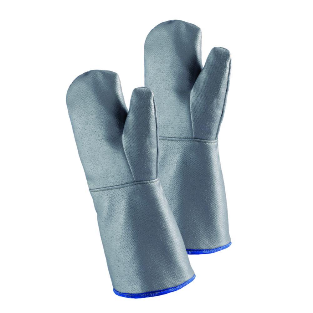 Fist-gloves H2110040-GS1 up to 750°C E-glass fabric with silicone coating on one side length 400mm, CE KAT III, EN 388, EN 407, pair