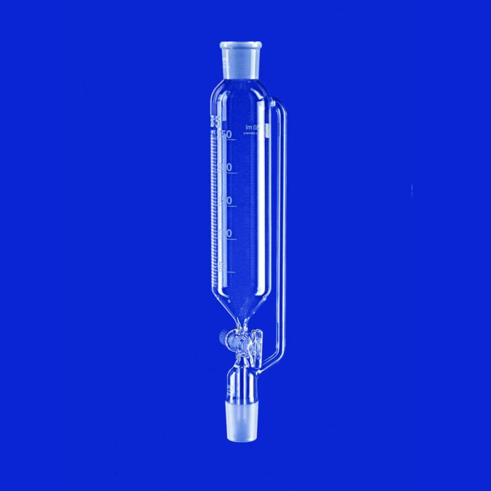 Lenz-Laborglas Dropping Funnels, Cylindrical, with Pressure Equalizing Tube, Cap. ml 500, Socket/Cone NS 29/32
