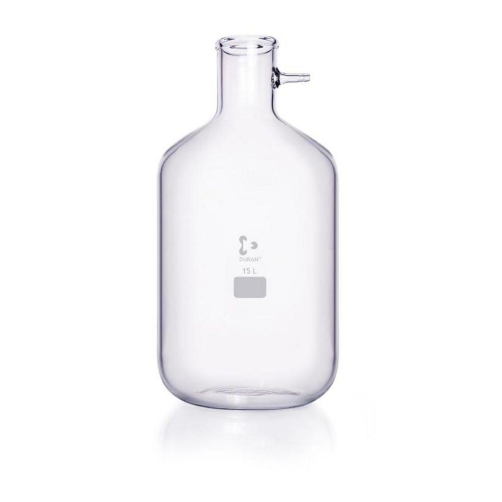 DWK Duran Filtering Flasks 15L, Bottle Shape with Glass Hose Connection