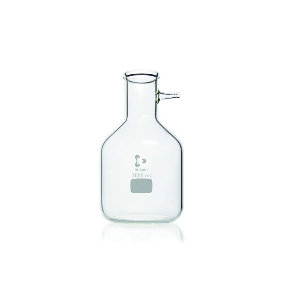 DWK Duran Filtering Flask 3L, Bottle Shape with Glass Hose Connection