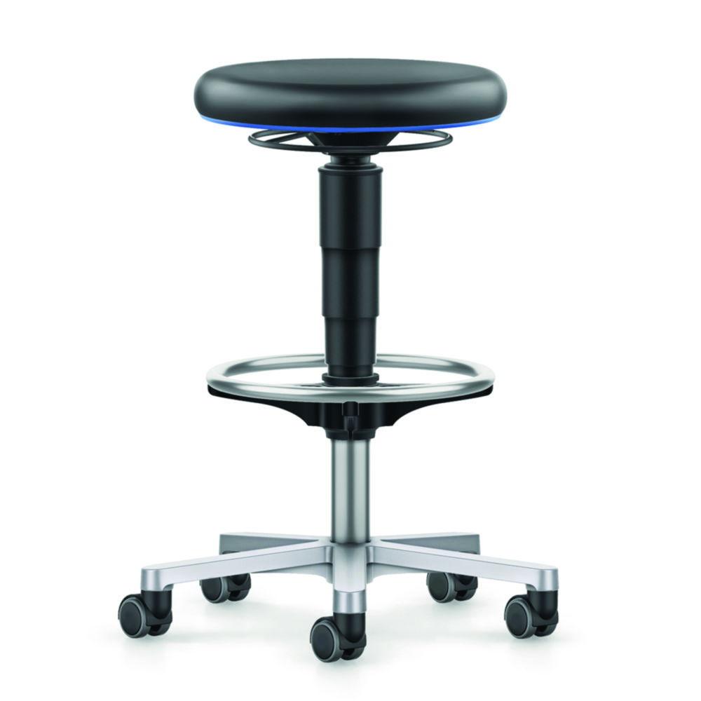 Interstuhl Büromöbel Medical/Lab Stool Imitation Leather, Stop&Go & Foot Ring, Color Ring Blue, 590–860 #9461L-MG01-3277-807