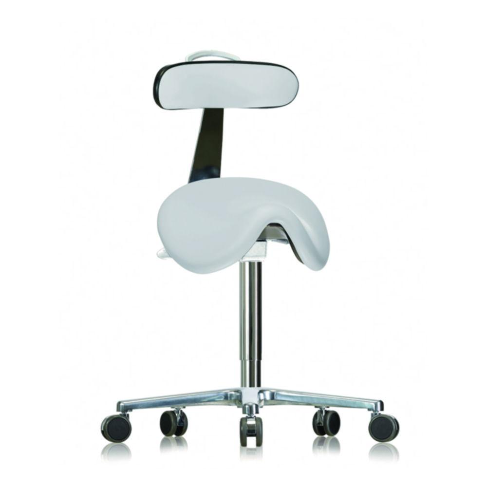 Werksitz Saddle Stool WS 3520 KL GMP – Light Grey, Height Adjustable (510–660 mm), Imitation Leather Seat and Backrest
