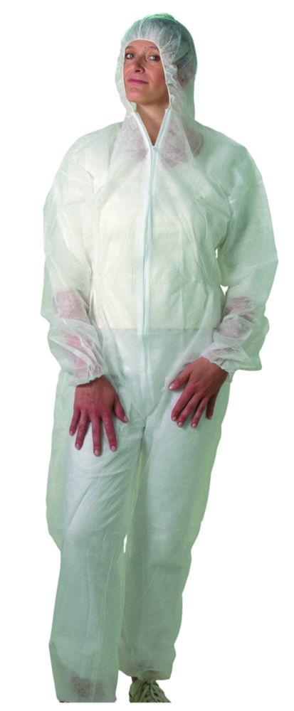 Unigloves Coverall PP White Size XXL with Hood and Zipper