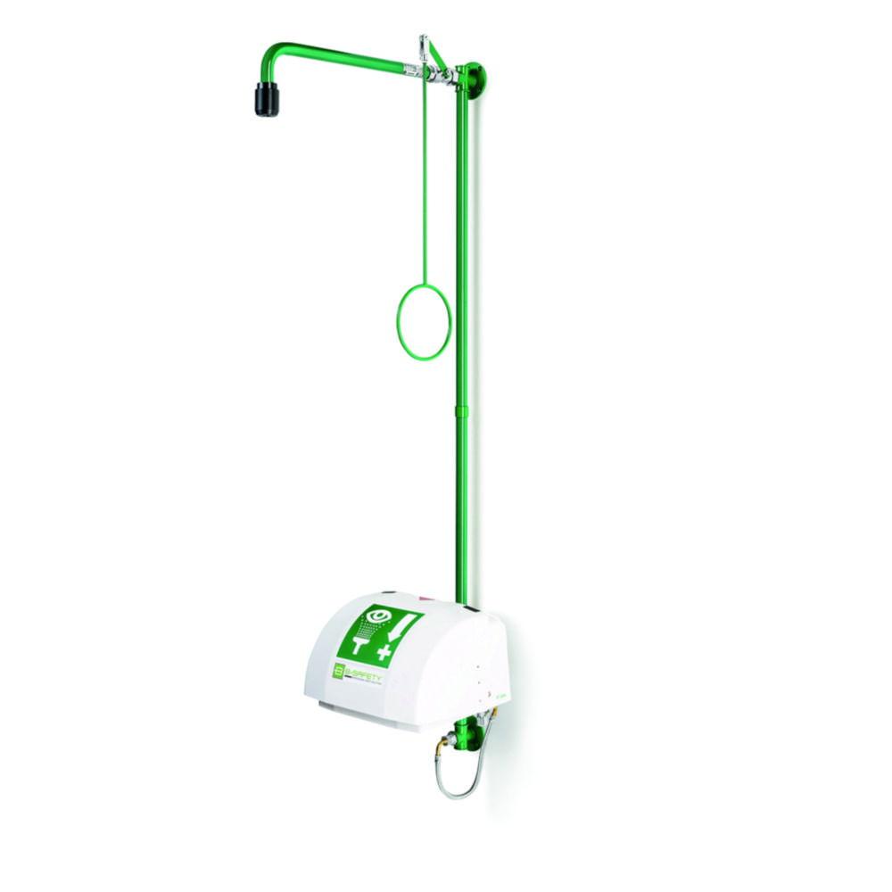 B-Safety Emergency Shower Combination ClassicLine with Eye/Face Shower with Basin and Cover for Wall Mounting

