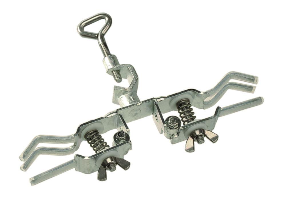 BOCHEM Burette Clamp, Steel Electroplated D=20mm, Fingers with Silicone Coat, for 2 Burettes