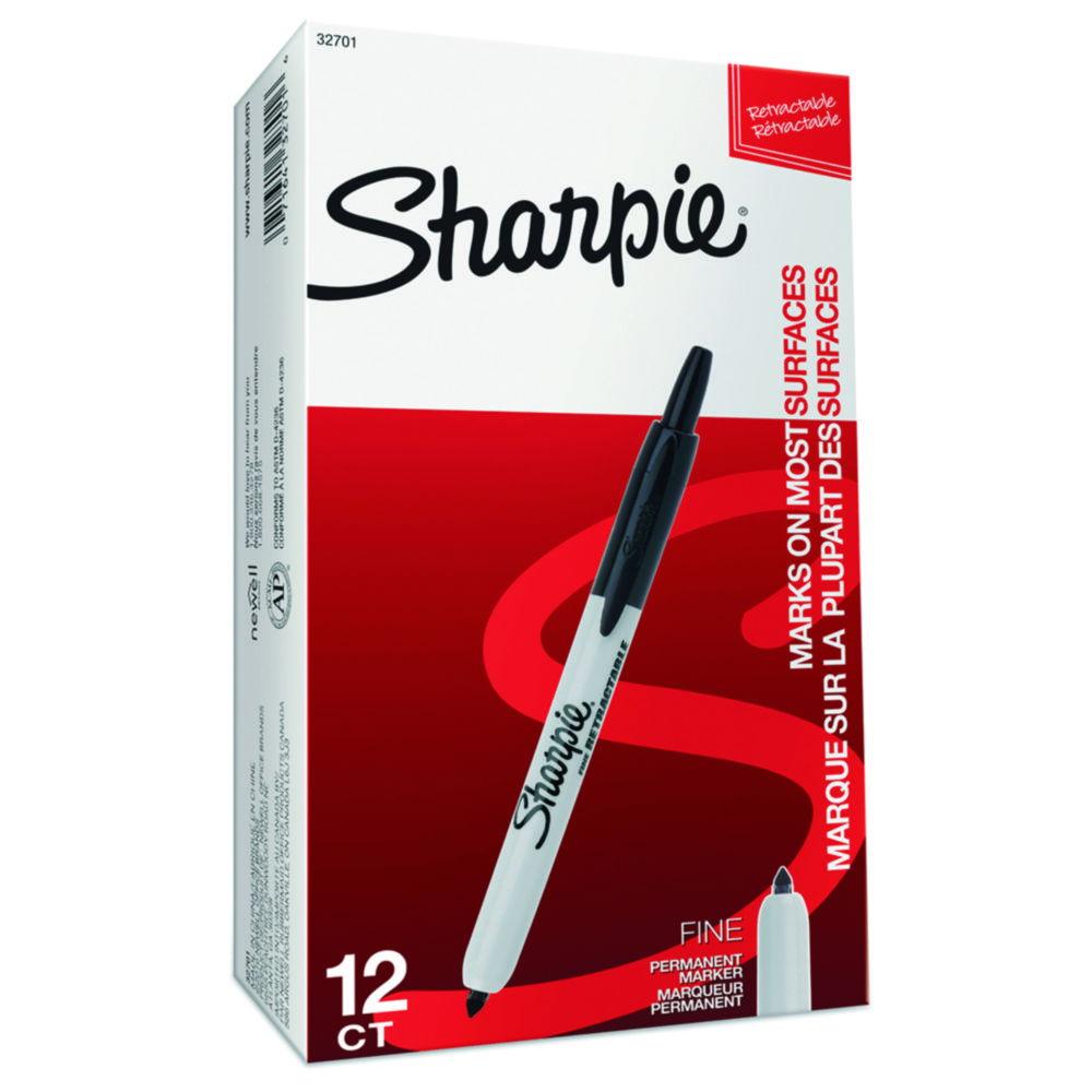 Sharpie® Permanent Marker Retractable (Ball pen mechanism) box of 12