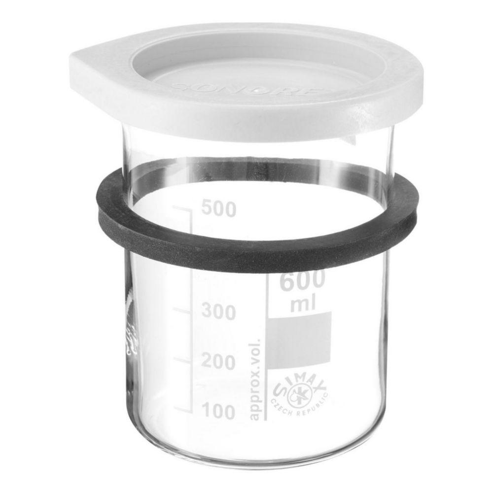 Bandelin Insertion Container SD 06 Glass, 600 ml, with Ring Lid, 125 x 84 mm Dia.
