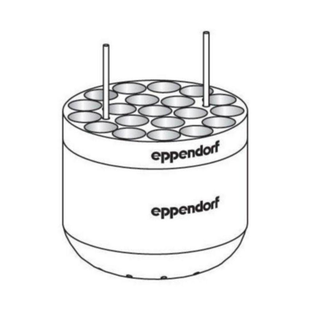 Eppendorf Adapter for 20 x Round Bottom Tubes dia.16mm 75–100mm for Rotor S-4-104, S-4x750, S-4x1000, Pack of 2 Pieces
