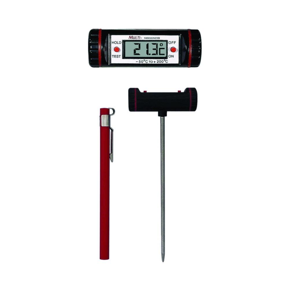 Amarell Digital Thermometers, Type "Multi", -50 ... 200 °C, with Stainless Steel Probe 125 x 3.5 mm