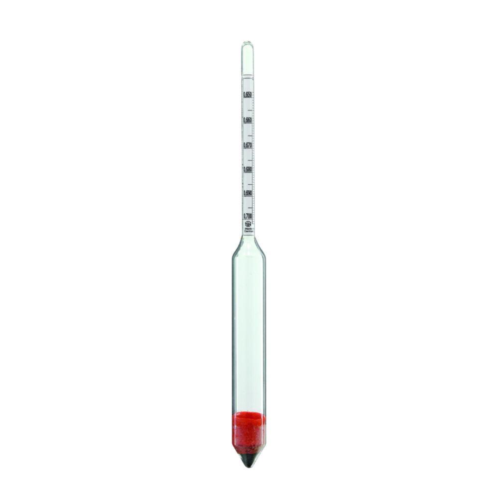 Ludwig Schneider Density Hydrometer 1.000–1.250 g/cm³, 0.005 g/cm³ Division, without Thermo Scientificmeter, Reference Temp. 20 °C, 180 mm Length