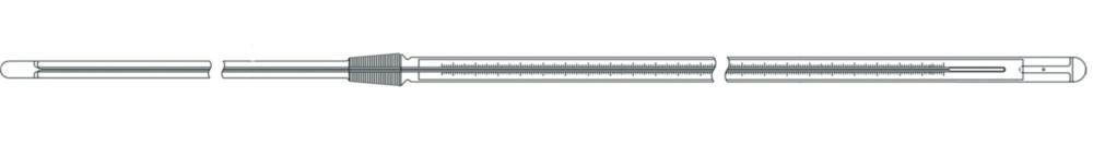 Ludwig Schneider Precision Thermometer with NS 14/23 -38...+50 in 1°C, Liquid Blue, 318mm, In-built Length 68mm, Immersion Depth 45mm, Calibratable