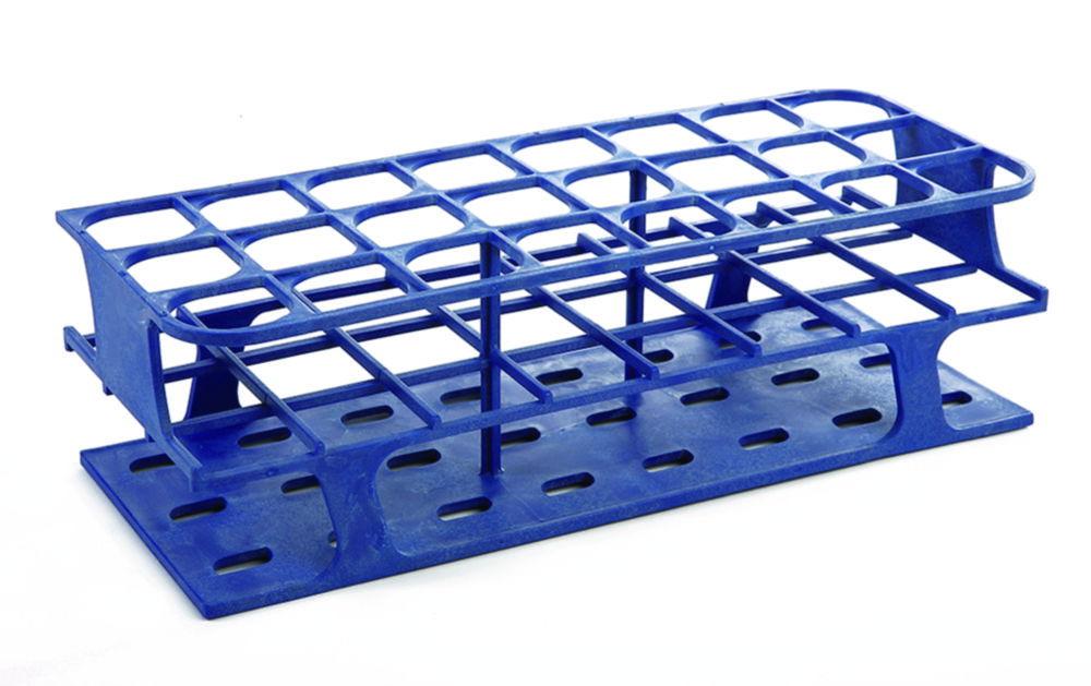 Heathrow Scientific Test Tube Rack OneRack for 24 Tubes of 30mm Ø, Blue POM, 110x282x85mm