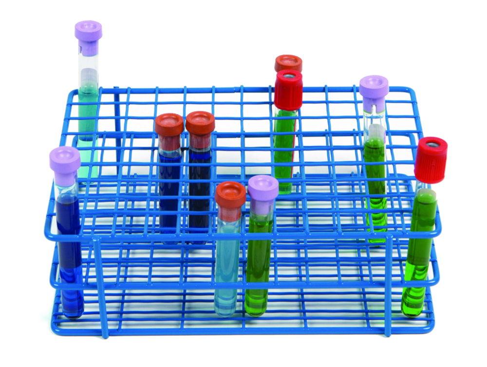 Heathrow Scientific Coated Wire Tube Rack 10–13mm 9x12 Format Blue
