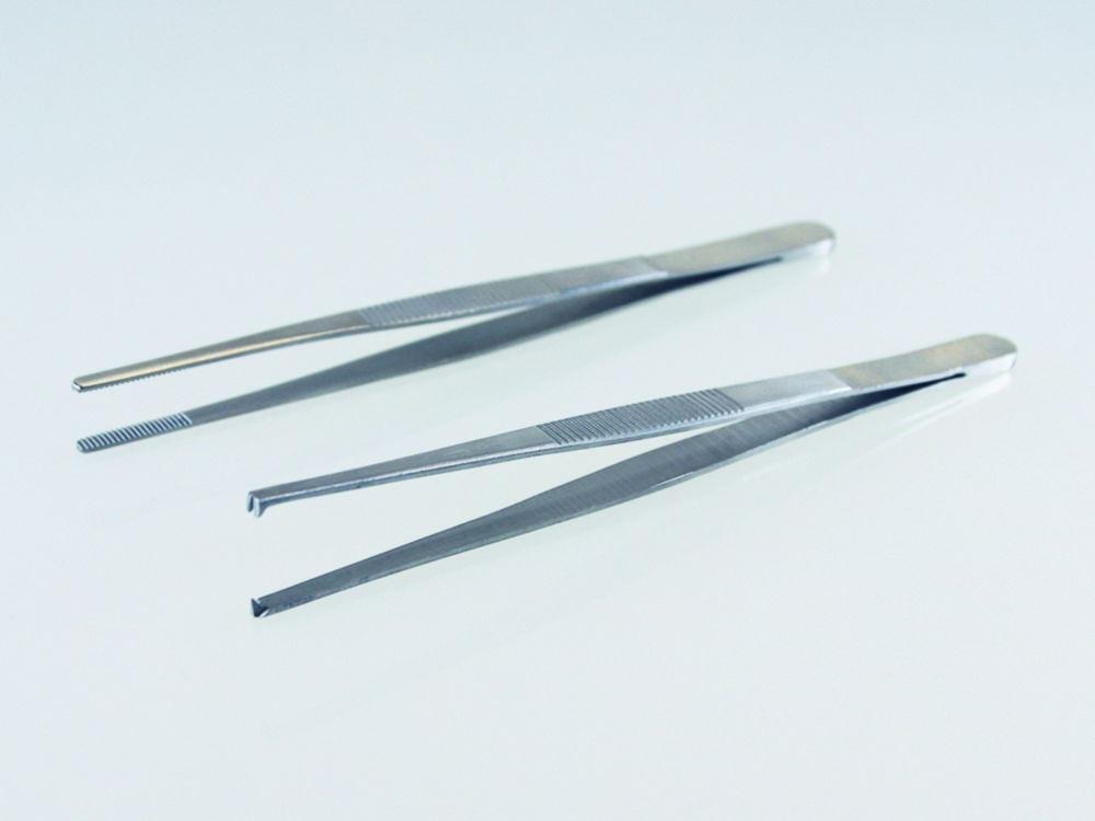 LLG Forceps 130 mm, Blunt/Straight, General Use with Tooth, Stainless Steel