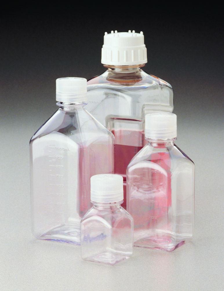 Thermo Nalgene Square Bottle, 125 mL, PC Grad with Screw Cap, Autoclavable