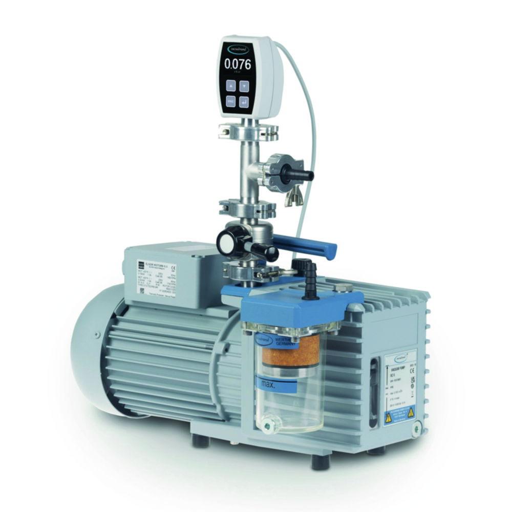Vacuubrand Rotary Vane Pump Package RZ 6 with Oil Mist Filter, Butterfly Valve VS 16, and Vacuum Gauge VACUU·VIEW Extended, 230 V/50–60 Hz, CEE Mains
