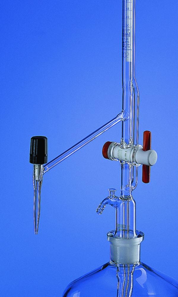 BRAND BLAUBRAND® Burette, Pellet, 25 ± 0.05 mL, PTFE Stopcock, Without Bottle
