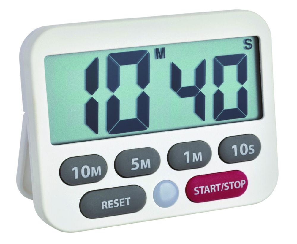 TFA Dostmann Digital Timer and Stopwatch, White, Extra Loud Alarm, Large Display, 90 x 17.37 x 90 mm,66g