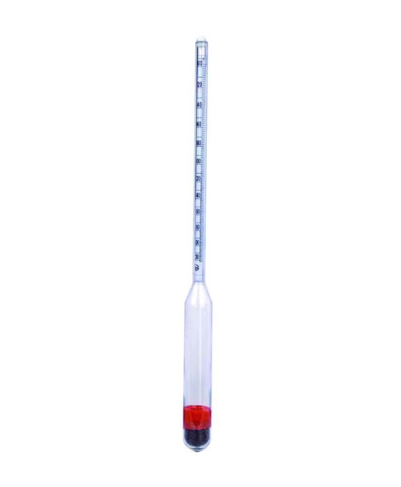 Ludwig Schneider Density Hydrometer 1.020 - 1.220 in 0.002 g/cm³, 300 mm, Plastics, 20°C, Error Limit ±0.002 g/cm³, Calibratable