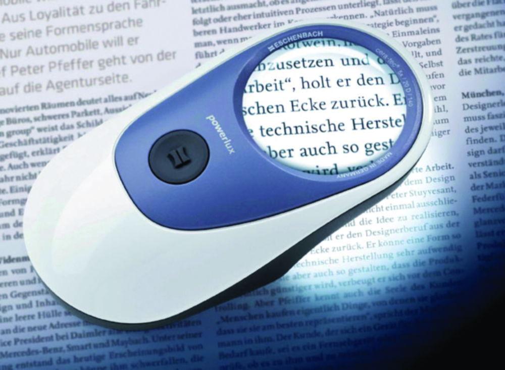 Eschenbach Powerlux Illuminated Magnifier – 5× Magnification, 20 DPT, 8000 K, Ø 58 mm, 2 SMD-LED