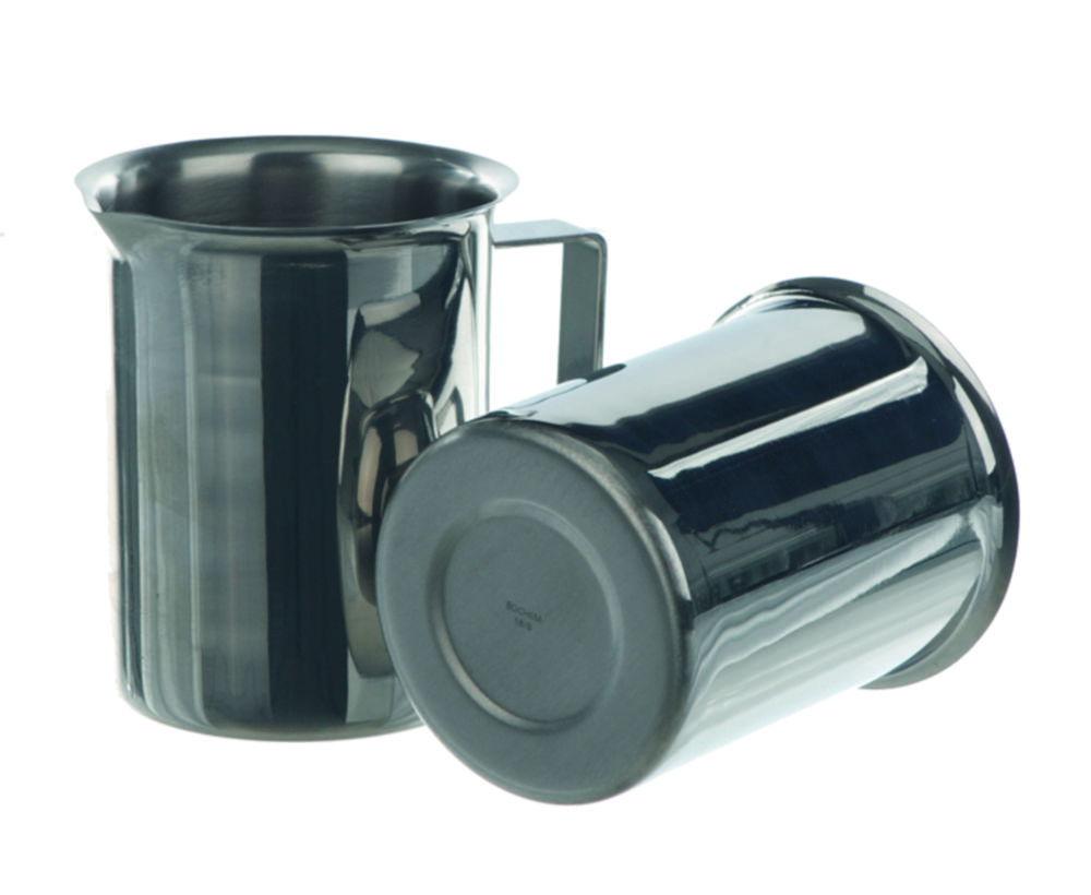 BOCHEM Beaker 3000 ml, 18/10 Steel with Rim, Spout, and Handle