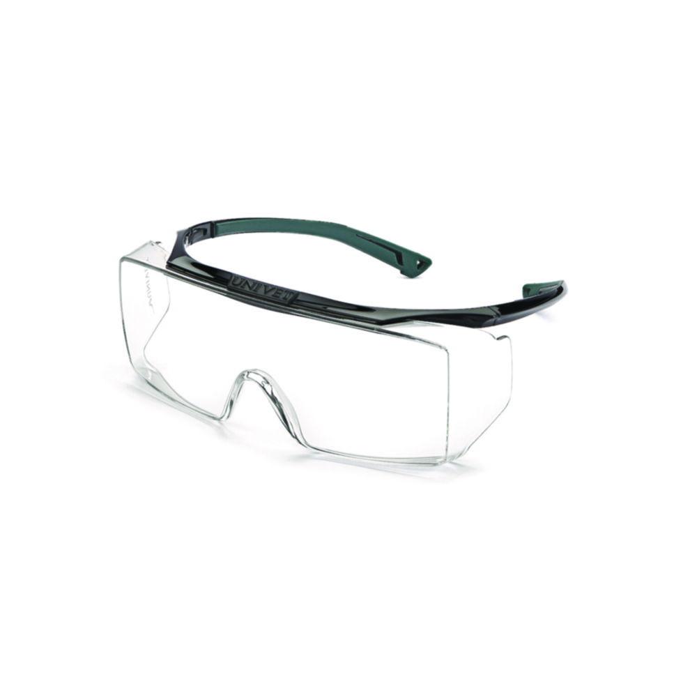 Safety OTG, black frame green non-slip temple ends (16321 U DT), clear lens (U UL1.2 DT K N) with Vanguard coating
