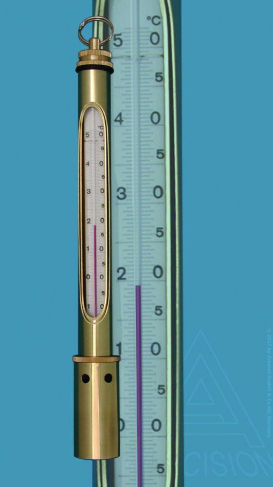 Amarell Well-Scoop Thermometer 0...+100:1°C Red Special Filling, ca.200x20mm and Scoop ca.70x32mm, Calibratable