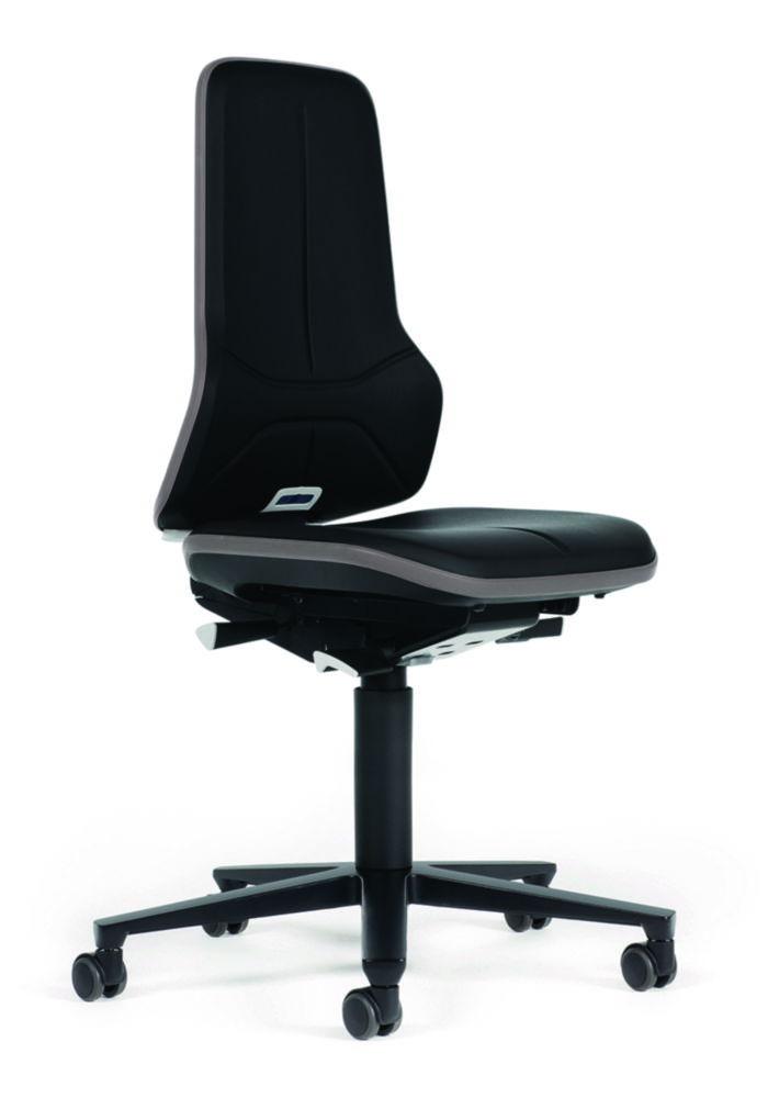 Interstuhl Büromöbel Laboratory Chair Neon 2, Cool Grey Leatherette Magic 9588 Black MG01 with Rolls, Synchronous Technology