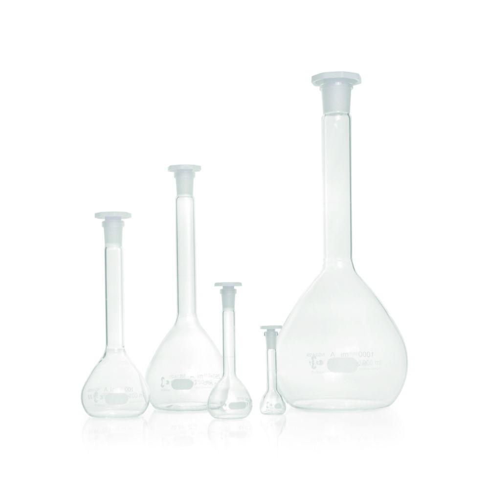 DWK Duran Volumetric Flask 100 mL with One Graduation Mark, Polyethylene Stopper, NS 12/21

