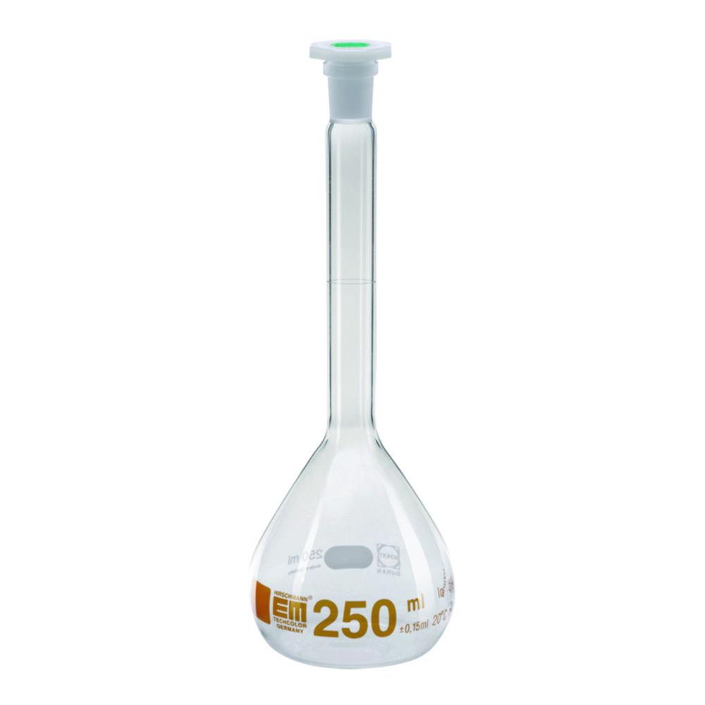 Hirschmann Volumetric Flask 20 ml, Brown Graduated NS 12/21, Class A, with Polyplug Duran, Conformity Certified